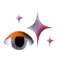 Eyes with sparkles
